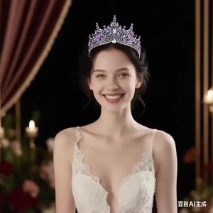 Phụ kiện đội đầu biểu diễn công chúa phong cách cung đình Baroque cổ điển châu Âu mang hơi hướng biển cả vương miện sinh nhật đính đá quý hình đuôi cá.