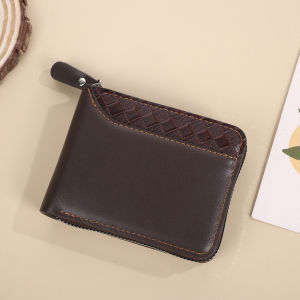 Mens Wallet PU Leather Wallets Classic Purse Retro Zipper Wallets Large Capacity Card Holder