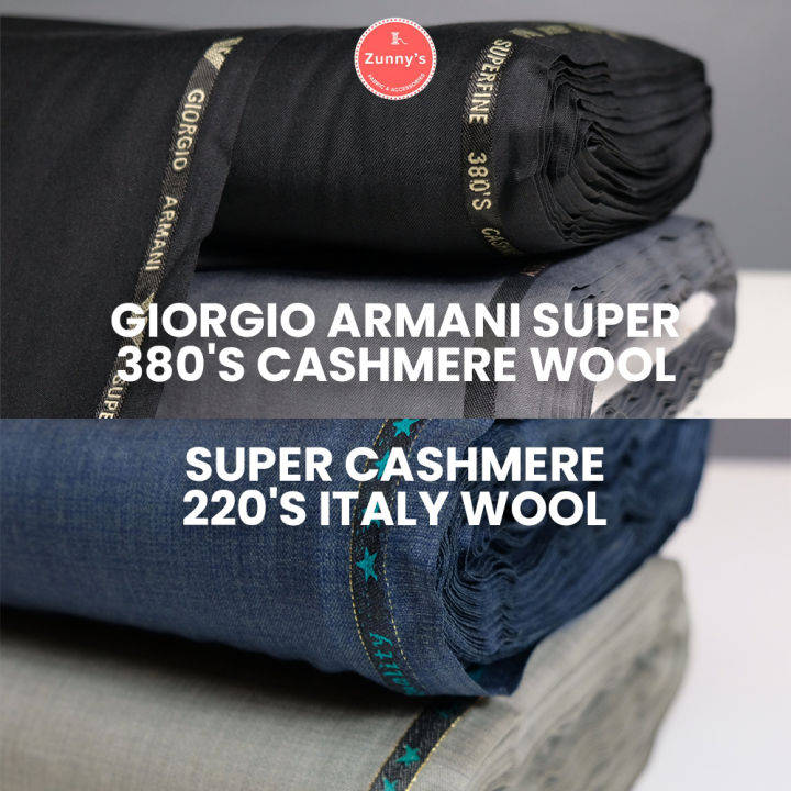 Super Cashmere Imported Wool Fabric 220 s Giorgio Armani 58 60