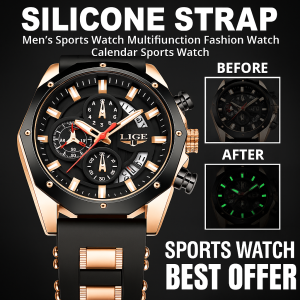 Mens Business Quartz Sports Watch Light And Thin Sports Watch Multi Function Timing Accurate And Durable Mens Watch