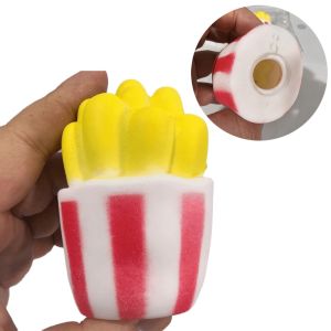 YOUSHI TOP Hiệu ứng âm thanh Đồ chơi bóp khoai tây chiên Khối xây dựng Giòn Đồ chơi Squishi tây chiên nổ Sự mới lạ Giảm lo âu Đồ chơi giảm căng thẳng TPR Đồ chơi bàn làm việc văn phòng