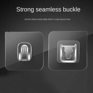 🇸🇬【SG stock】Wall Hooks Hanger Double-sided Self Adhesive Wall Hooks for Kitchen Bathroom Living Room Wall Mounted Rack Organizer Storage Holder Tools Double-Sided Adhesive Wall Hooks Hanger Strong Transparent Suction Cup Wall Holder For Kitchen