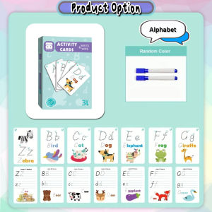 [iRojak] Write & Wipe Learning Card Alphabet Words Math Activity Cards Game Early Learning Educational Toys 字母数字卡 Kad Alfanumerik - BT287