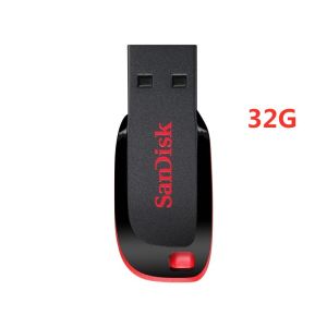 SanDisk Cruzer Blade USB Flash Drive 16GB/32GB/64GB/128GB USB 2.0 High-Speed Storage For PC/Laptop TV and Android
