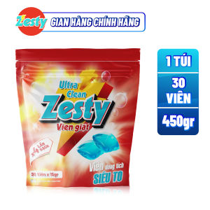 Túi 30 Nước Giặt Xả Dạng Viên Zesty Tiện Lợi Không Cặn Phù Hợp Mọi Loại Máy Cho Da Nhạy Cảm