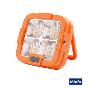 โคมไฟแบบชาร์จโปรเจคเตอร์ Floodlight โคมไฟ พลังงานแสงอาทิตย์กลางแจ้ง LED แบบพกพา มุมแสงกว้าง