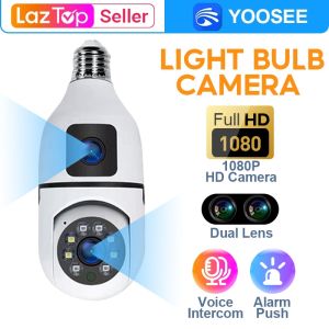 Yoosee 4MP Cctv With Audio and Speaker Dual Lens Cctv Light Bulb Connect To CP Smart IP Security Camera HD 1080P Full Color Night Vision cctv Bulb Camera 360 Rotation Wireless Cctv Camera Wifi Cctv Camera 360 Degree Motion Detection