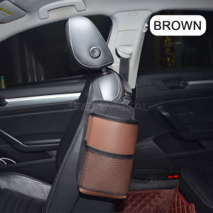 เบาะนั่งรถยนต์หนังกระเป๋าเก็บของถ้วยน้ำข้างเบาะรถยนต์สำหรับทิชชูแบบแขวนถ้วยน้ำที่วางกระเป๋าใส่แก้วลิ้นชักกระดาษอุปกรณ์เสริมรถยนต์