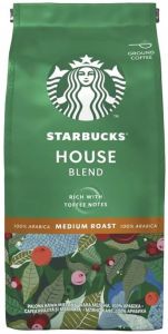 กาแฟ Starbucks House Blend Medium Roast Ground Coffee Arabica 100% Net: 200g BBF.21/04/26