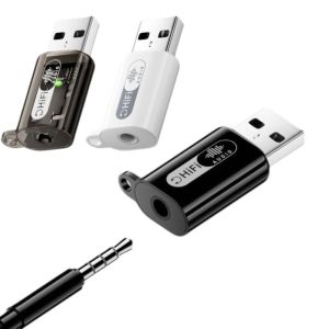 MINIFELE 262 HiFi USB to 3.5mm Headphone Converter Driver Free 24bit 96KHz USB-A to Headset Adapter Compact In-Line Control USB Audio Adapter Video Meetings