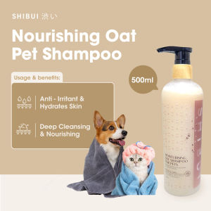 SHIBUI Oat Treatment Shampoo For Cat Dog Pet Mini Oat Shampoo Moisturizing Nourishing Non-Toxic (500ml & 100ml) Syampu Oat Haiwan Peliharaan Anti Kutu Tidak Beracun