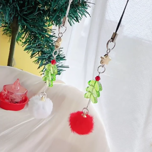 Christmas Tree Keychain Pendant Hanging Ornament Family Gathering Accessory Acrylic Texture for Office or Home Use