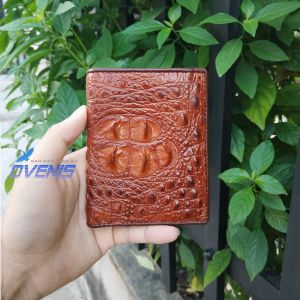 [FREE SHIP] Ví dáng đứng da cá sấu [GÙ CÁ SẤU NÂU ĐỎ]