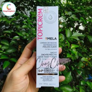 Kem Dưỡng Ban Đêm Topicrem MELA Anti-Dark Spot Gentle Peeling Night Cream 40ml - ✔️ Làm sáng và đều màu da rõ rệt ✔️ Peeling nhẹ nhàng giúp cải thiện kết cấu da ✔️ Hỗ trợ ngăn ngừa sự hình thành đốm sắc tố mới