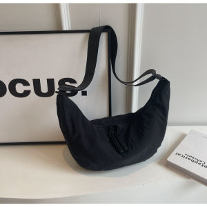 Ielgy dung tích lớn Túi xách cột đầu hình há cảo đeo chéo thường ngày vải bố đơn giản Túi Đeo Vai sinh viên đại học đi làm