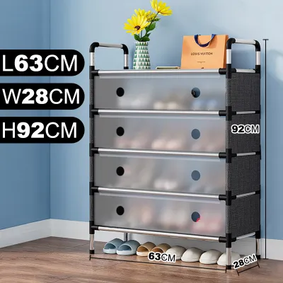 Simple dustproof shoe cabinet Shoe Rack Organizer With Cover Shoe Box Stand Dust and Water Resistant 3/4/5/6/7 Layer