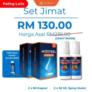 🔥 SET JIMAT NOSTREL 2x60 Kapsul + 2x50ml Spray Mulut | Penjagaan Hidung & Tekak | Nafas Lebih Segar | Ready Stock
