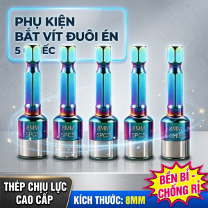 Đầu Chụp Tôn Lục Giác Gắn Bi Thép 8mm Màu Titan Cao Cấp - Đầu Bắn Tôn Bắn Vít Không Cần Nam Châm Cực Chắc Chắn