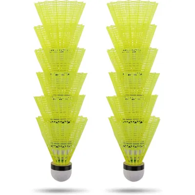 weegubeng 3/6/12Pcs Outdoor Stable Sports Indoor Nylon Plastic Badminton Shuttlecocks Training Balls