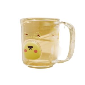 WENTIVV Transparent Mouthwash Cup Simple Portable Brushing Cup Bathroom Accessories Cartoon Toothbrush Cup Home