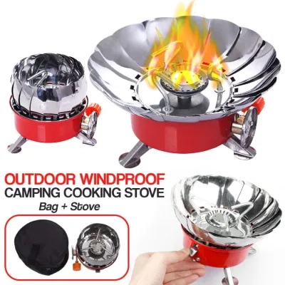 Kompor Windproof Stove anti badai Hiking Outdoor lapangan(Sarung) atau (Non Sarung)/Kompor Bunga Anti Badai/Kompor 203(sarung)-Kompor Outdoor / Camping / Windproof / Mawar / Anti Badai