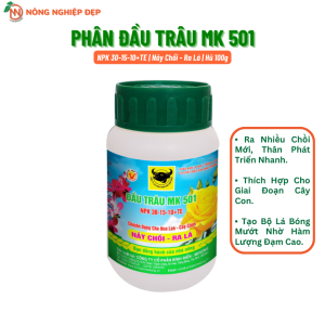 Phân Bón Đầu Trâu MK 501 Lọ 100g - NPK 30-15-10+TE - Phân Bón Cho Cây Con