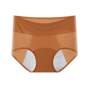 『Brelira』Menstrual Period Underwear Women Ice Silk Physiological Panties Leak Proof High Waist Cotton Comfortable Briefs