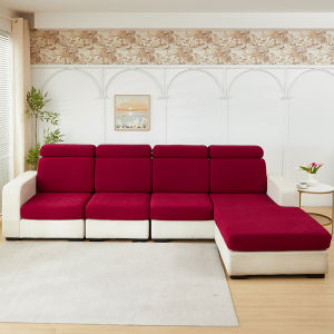 1/2/3/4 Seater Elastic Sofa Seat Cover Patchwork Sofa Cover Seater Solid Back Cushion Stretchable Sofa Cushion Seat Cover Slipcovers