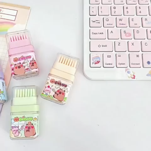 Pemadam Comel Capybara Alat Tulis Kanak Kanak Sekolah Padam Bersih Tanpa Sisa Mudah Digunakan Capybara Cute Eraser For Kids Stationery Clean Correction Rubber Little Student School Supplies 卡皮巴拉刷刷乐橡皮擦卡通可爱小学生用涂改擦干净少屑 A505