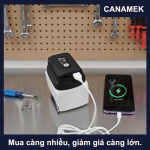 【CANAMEK】 1PCS cho 18V Li-ion pin trường hợp adapter kép USB cổng điện ngân hàng điện sạc điện thoại LED làm việc ánh sáng chuyển đổi đèn Pin