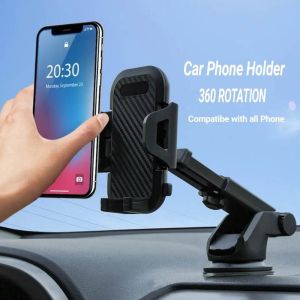 Dashboard Windshield Car Phone Holder 360 Rotating Long Neck Car Phone Holder Pemegang Telefon Kereta