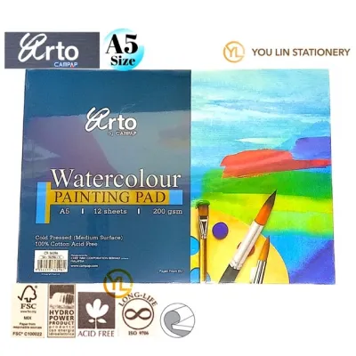Arto by Campap - A5 Watercolour Paper Pad (100% Cotton / Cellulose Cold Pressed)
