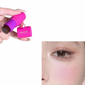 EXCES Jelly Fruit Clear Feeling Temperature Change Blush Stick Peach Pink Sweatproof Cheek Tint Rouge Portable Waterproof Jelly Blush Palette Stick Women