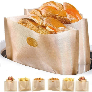 Reusable Toaster Bag Non Stick Bread Bag Sandwich Bags Fiberglass Toast Microwave Heating Pastry Tools Baking BBQ