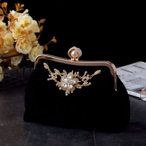 Clutch nữ túi dự tiệc cầm tay vải nhung đính đá sang trọng LILA CN5H42