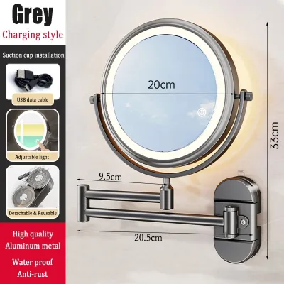 MEIDOO Bathroom Mirror Vanity Mirror Toilet Mirror No Punching Foldable Rotating Vanity Mirror Wall Mirror