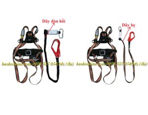 Dây an toàn toàn thân Hàn Quốc Kujie 1 móc nhôm kèm hộp giảm sốc- Hình thật