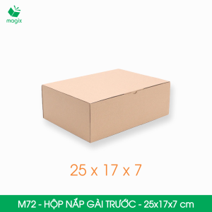M72 - 25x17x7 cm - 50 thùng hộp carton nắp gài trước - Hộp gói hàng hộp quà | Magix Packaging