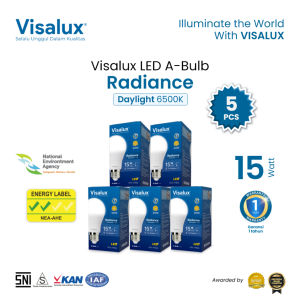 Visalux Lampu LED A-Bulb Radiance 6500K Daylight Putih 15W - Bundling Paket 5 pcs (RAD-VPA7715DL)