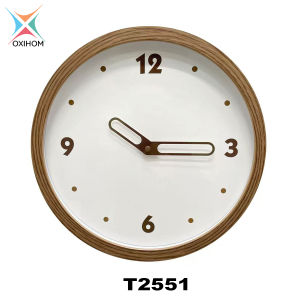Oxihom Jam Dinding Bulat 30cm Jam Dinding Silent Aesthetic Mewah Estetik Jam Dinding Motif Kayu T2551