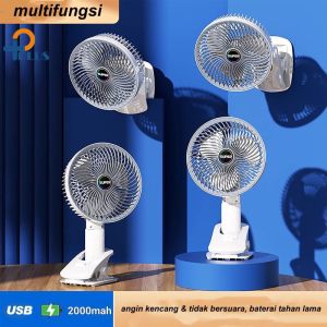 Kipas Angin mini Portable fungsi meja + jepit + dinding+ jepit Recharge Bateria litium 2000mah