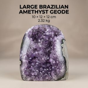 Large Brazilian Amethyst Geode 10 x 12 x 12 cm 2.02 kg | Self-Standing Crystal | Light Purple Quartz | Natural Crystal Specimen Mineral | Home Decor | Unique Gift