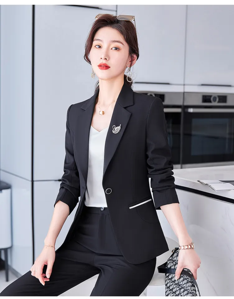 Spring Autumn Work Two Piece Set for Women Korean Office Lady
