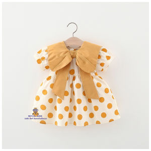 F0058 ชุดกระโปรง ลายสก็อต แขนสั้น ชุดเดรสเด็กผู้หญิง🎈