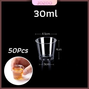 Jozoo 50pcs Disposable Plastic Cup Transparent Household Meal Cup Wedding Cups 30ml 50ml