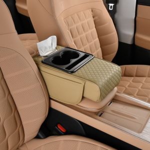 UNIITY Đa chức năng Đệm tay vịn Bảng điều khiển trung tâm Phổ thông Da PU Đệm tay vịn Thuận tiện Tăng chiều cao Hộp khăn giấy