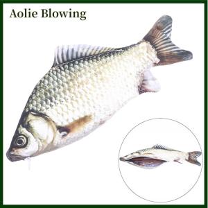 Aolie Crucian Carp Pen Bag Realistic Fish Shape Make-up Pouch Pen Pencil Case With Zipper Back To School Pencil Pouch Pencil Bag