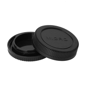 Front Body Cap & Rear Lens Cap Replacement for Olympus for Panasonic Micro 4/3 Mount Camera Body & EF Lens Replaces