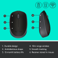 Logitech M170 Wireless Mouse, 2.4 GHz with USB Nano Receiver, Optical Tracking, 12-Months Battery Life, Ambidextrous, PC. 