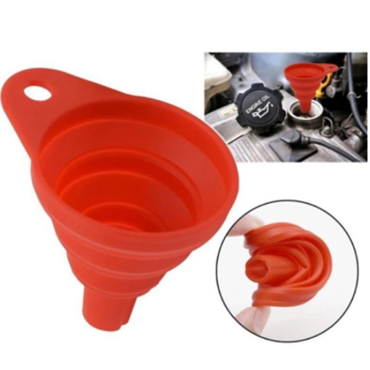 Mileauto Space Saving Collapsible Funnel For Engine Oil And Coolant